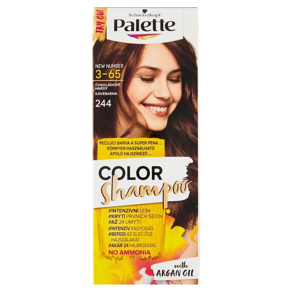 image 1 of Schwarzkopf Palette Color Shampoo Hair Color Chocolate Brown 3-65 (244)