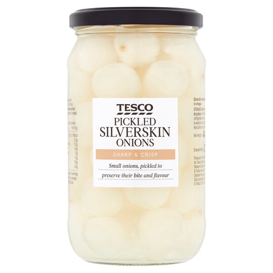 Tesco Pickled Silverskin Onions 440G Tesco Groceries