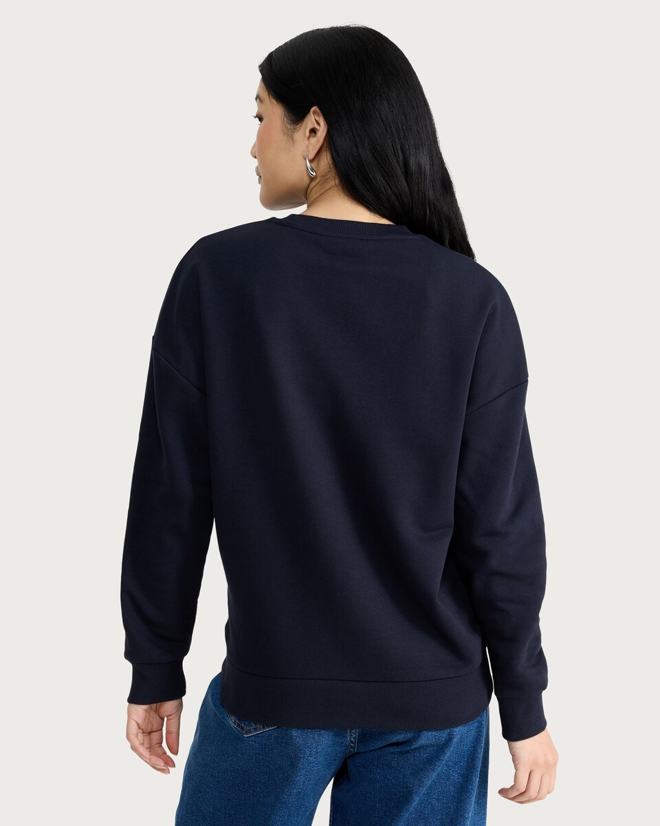 image 1 of F&F Cotton Rich Yes I'm Still Single Slogan Christmas Sweatshirt in Navy