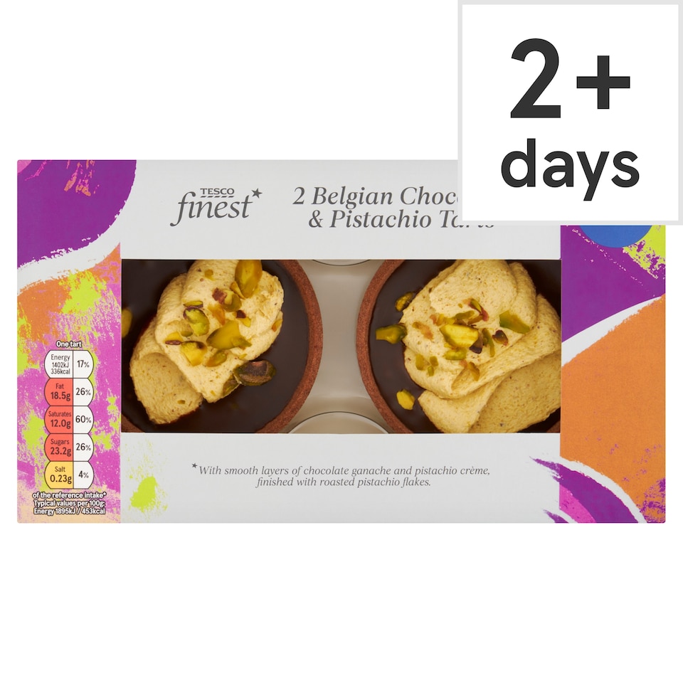 Tesco Finest 2 Chocolate & Pistachio Tarts