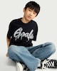 image 2 of F&F Boys Pure Cotton Goals Print T-Shirt in Black