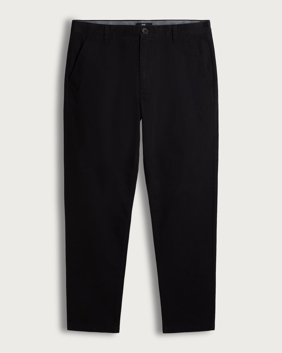 F&F Cotton Rich Tailored Slim Fit Chino Trousers in Black