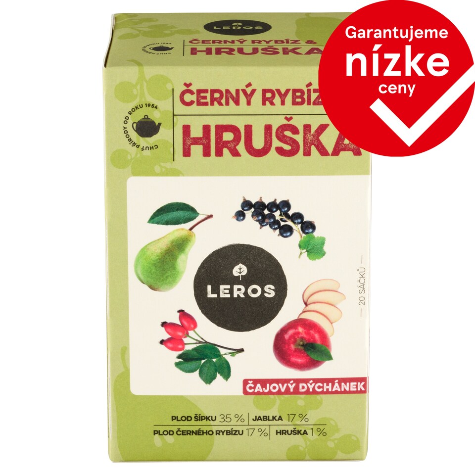 obrázok 1 z Leros Čajová chvíľka čierna ríbezľa & hruška 20 x 2,5 g (50 g)