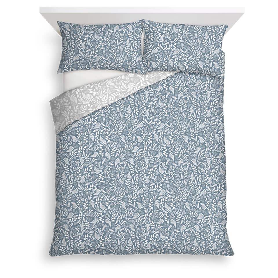 Tesco Humble Leaf Brushed Cotton Duvet Set Kingsize
