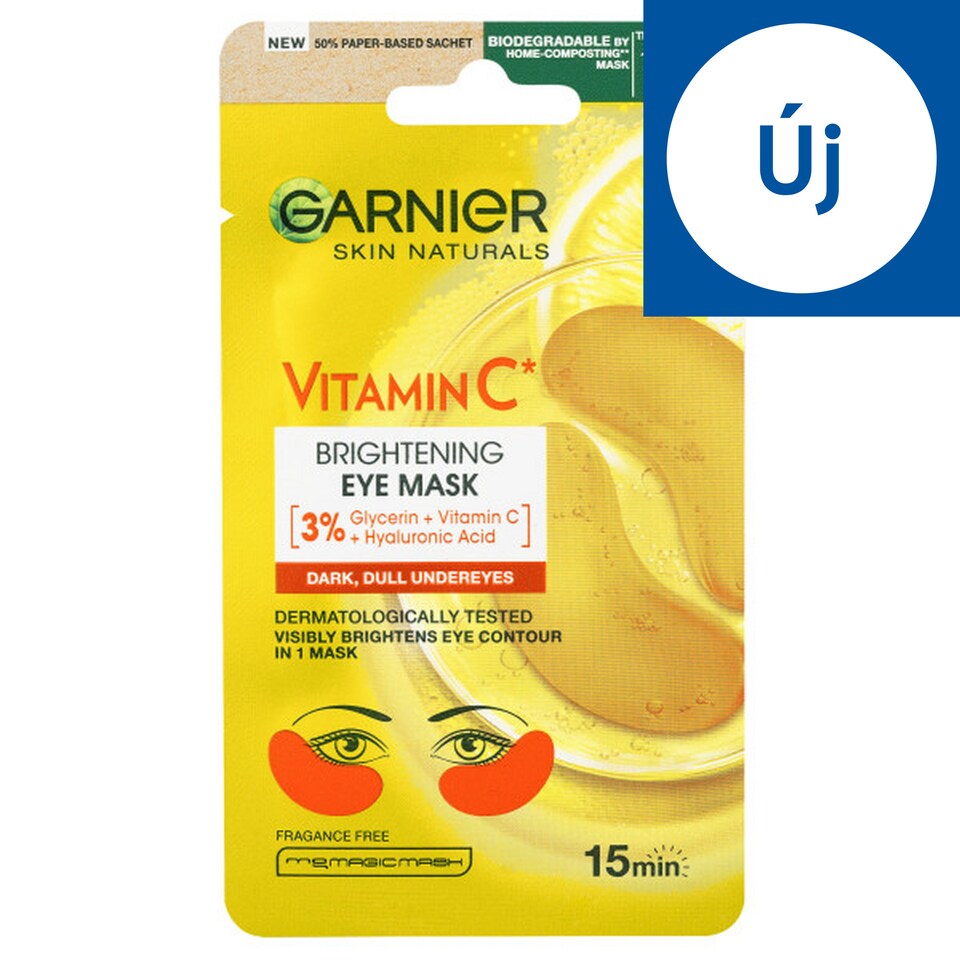 Garnier Skin Naturals szemkörnyékmaszk a szemkörnyék ragyogásáért C-vitaminnal, 5 g