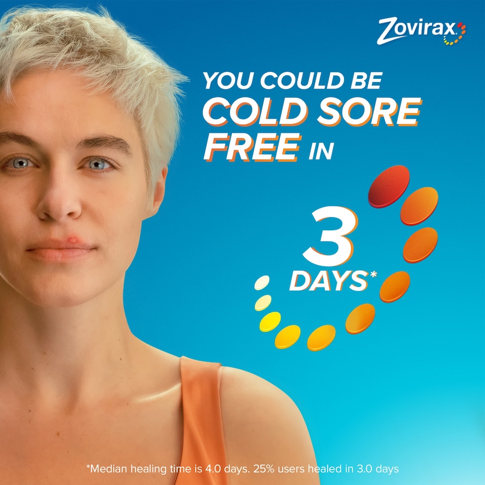 image 1 of Zovirax Cold Sore Treatment Cream Aciclovir Tube 2g