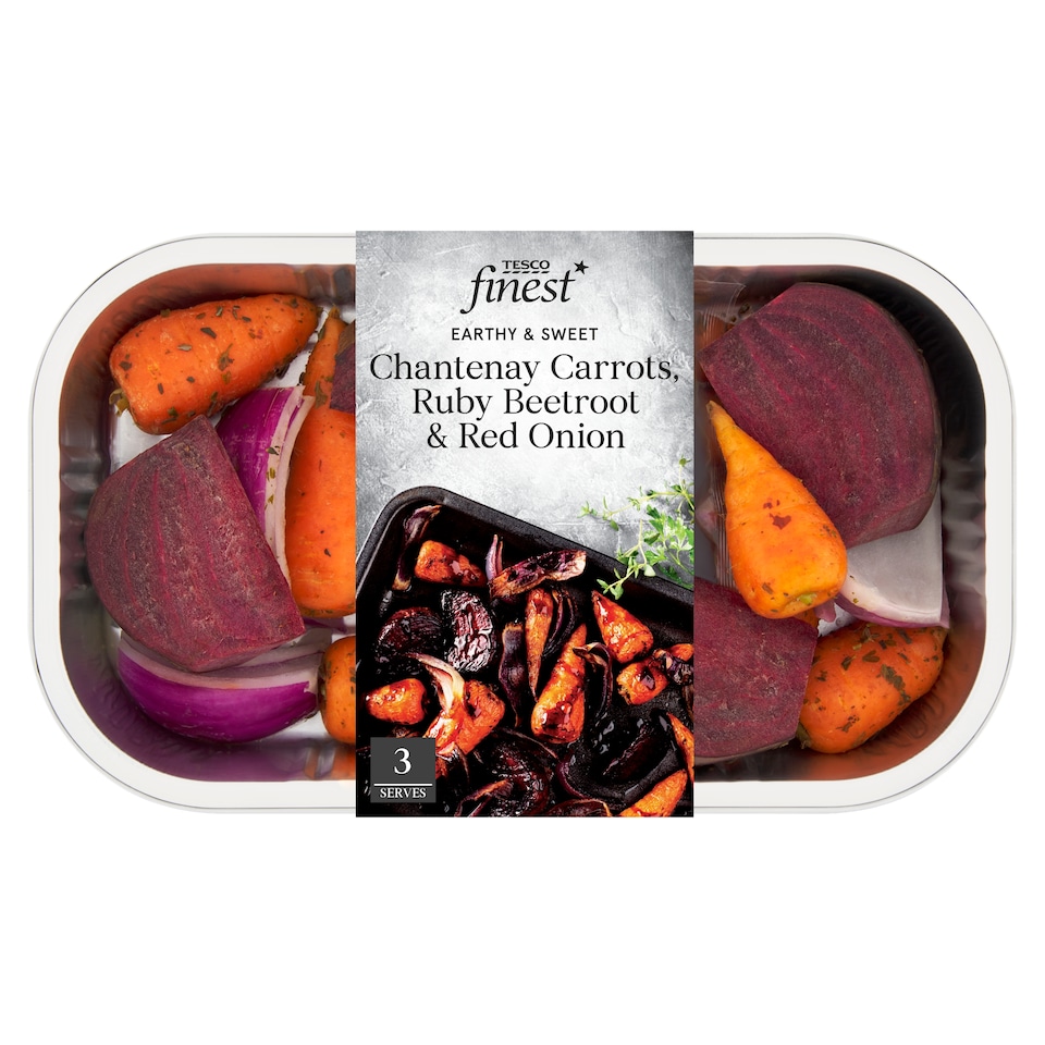 Tesco Finest Chantenay Carrots, Ruby Beetroot & Red Onion 400g