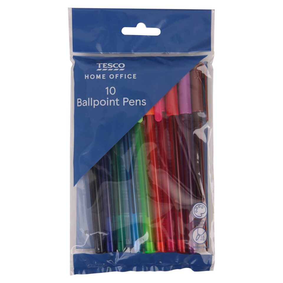 Tesco Home Office színes golyóstoll 10 db