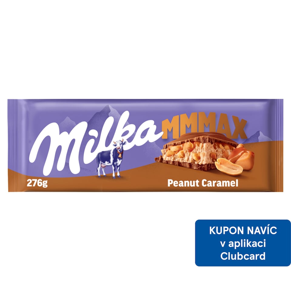 Obrázek 1 pro produkt Milka Peanut Caramel mléčná čokoláda z alpského mléka s arašídovou náplní a karamelem 276 g