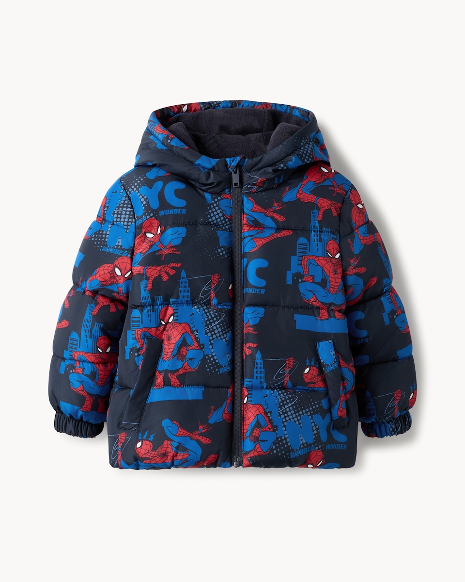 image 1 of Marvel Spider-Man Puffer Jacket in Navy