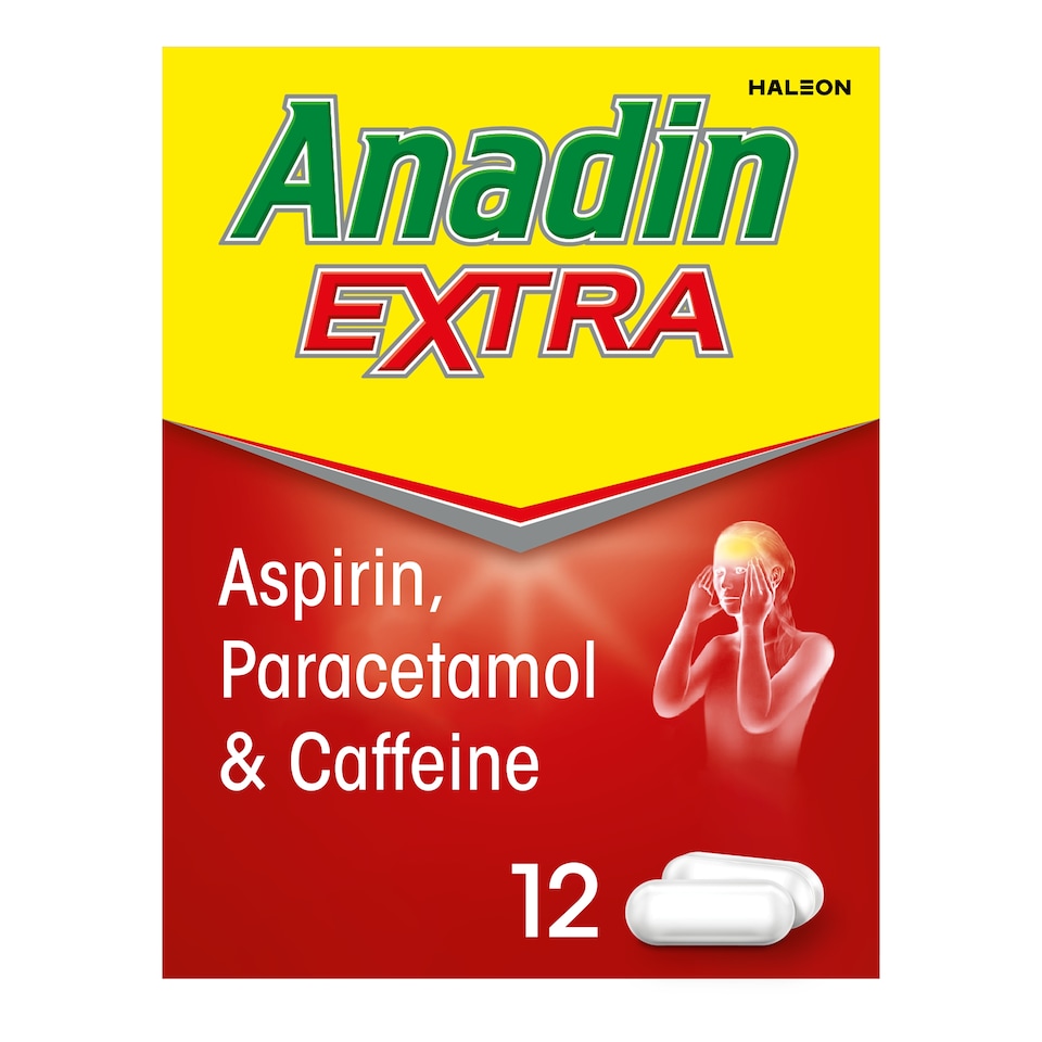 image 1 of Anadin Extra Pain Relief Caplets - Aspirin, Paracetamol & Caffeine 12s