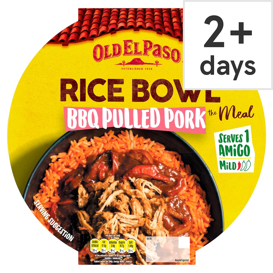 Old El Paso Rice Bowl BBQ Pulled Pork 400g