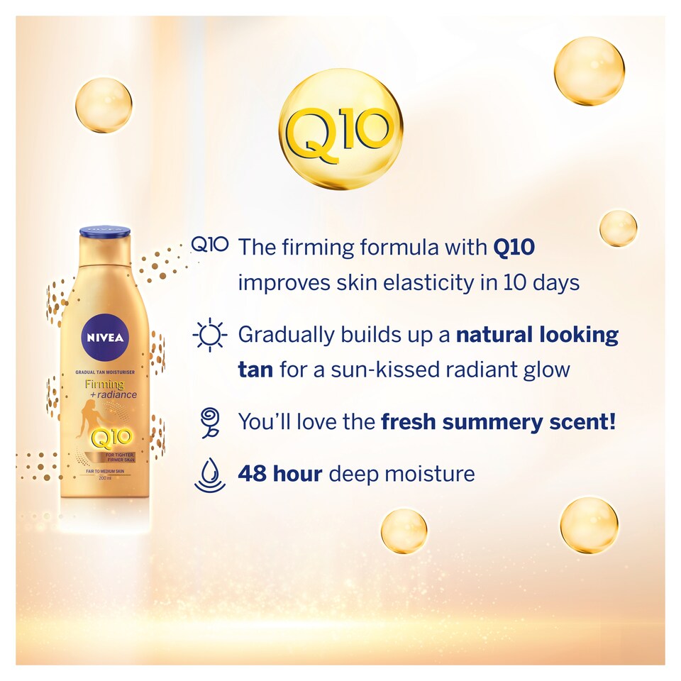 image 1 of NIVEA Q10 Gradual Tan Firming Body Lotion Fair To Medium Skin 200ml