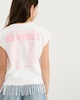 image 3 of Ramones Pure Cotton Slogan Fringe Tank Top in Cream