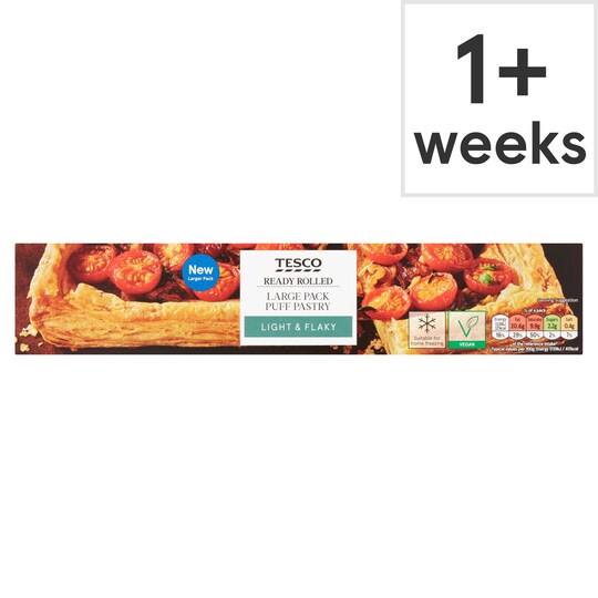 Tesco Ready Rolled Large Pack Puff Pastry 550G Tesco Groceries