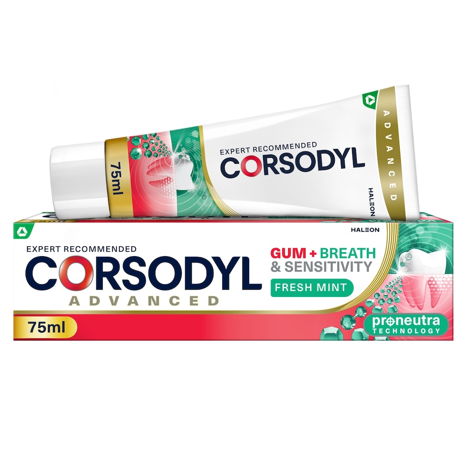 image 1 of Corsodyl Gum+ Breath & Sensitivity Toothpaste 75ml