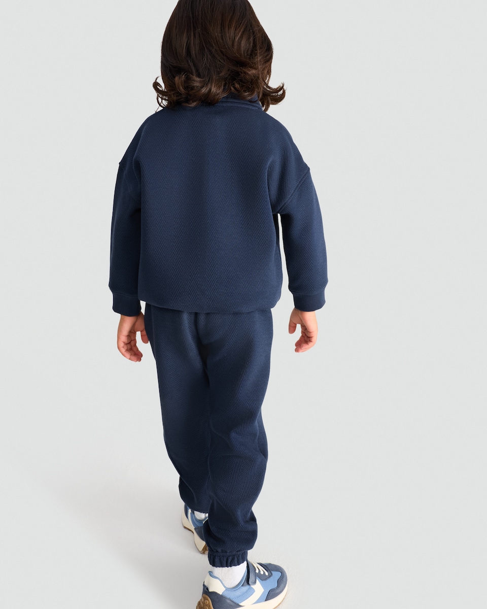 image 1 of F&F Boys 2-Piece Cotton Rich Polo Sweatshirt and Joggers Set in Brown