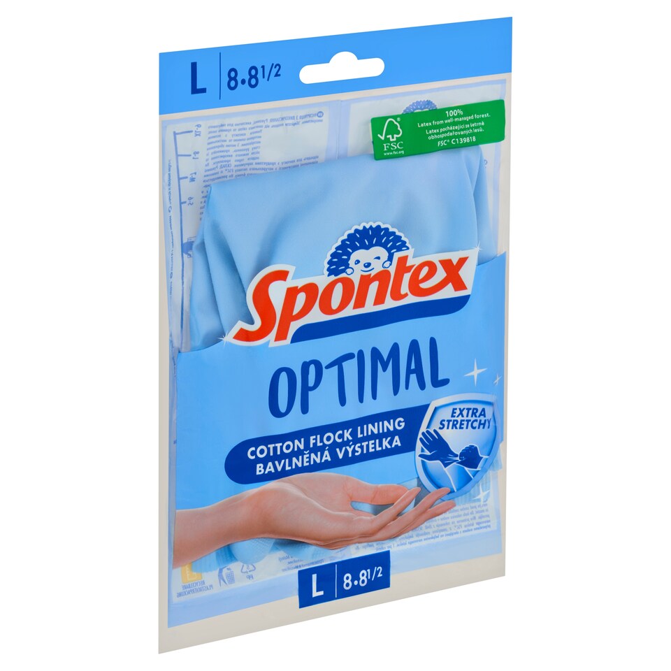 Spontex Optimal Gloves L 8-8½ 1 Pair