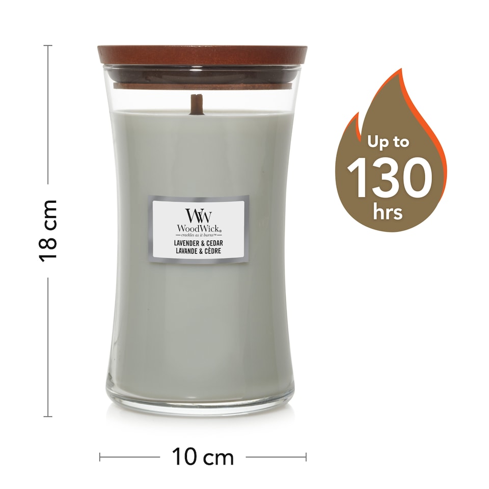 image 1 of Woodwick Lavender and Cedar Large Hourglass Candle 610g