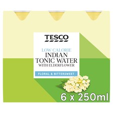 Tesco Low Calorie Tonic With Elderflower 6X250ml