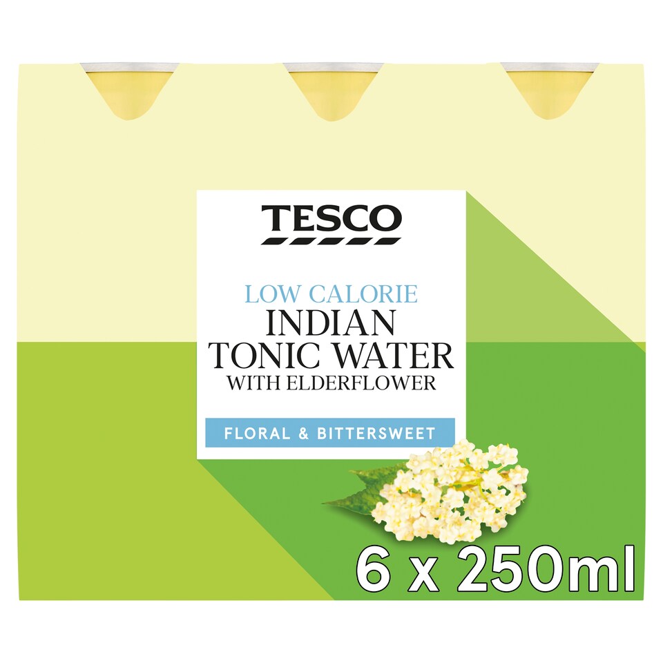 Tesco Low Calorie Tonic With Elderflower 6X250ml