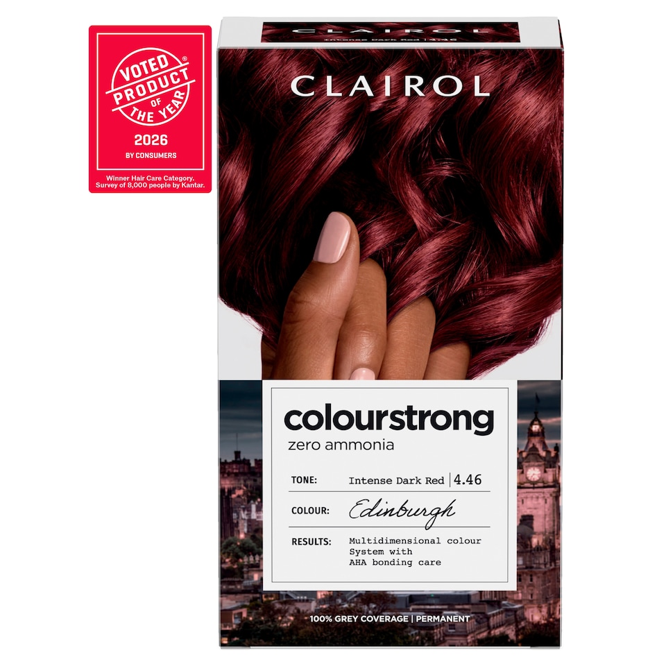 image 1 of CLAIROL COLOUR STRONG PERMANENT HAIR DYE - 4.46 INTENSE DARK RED