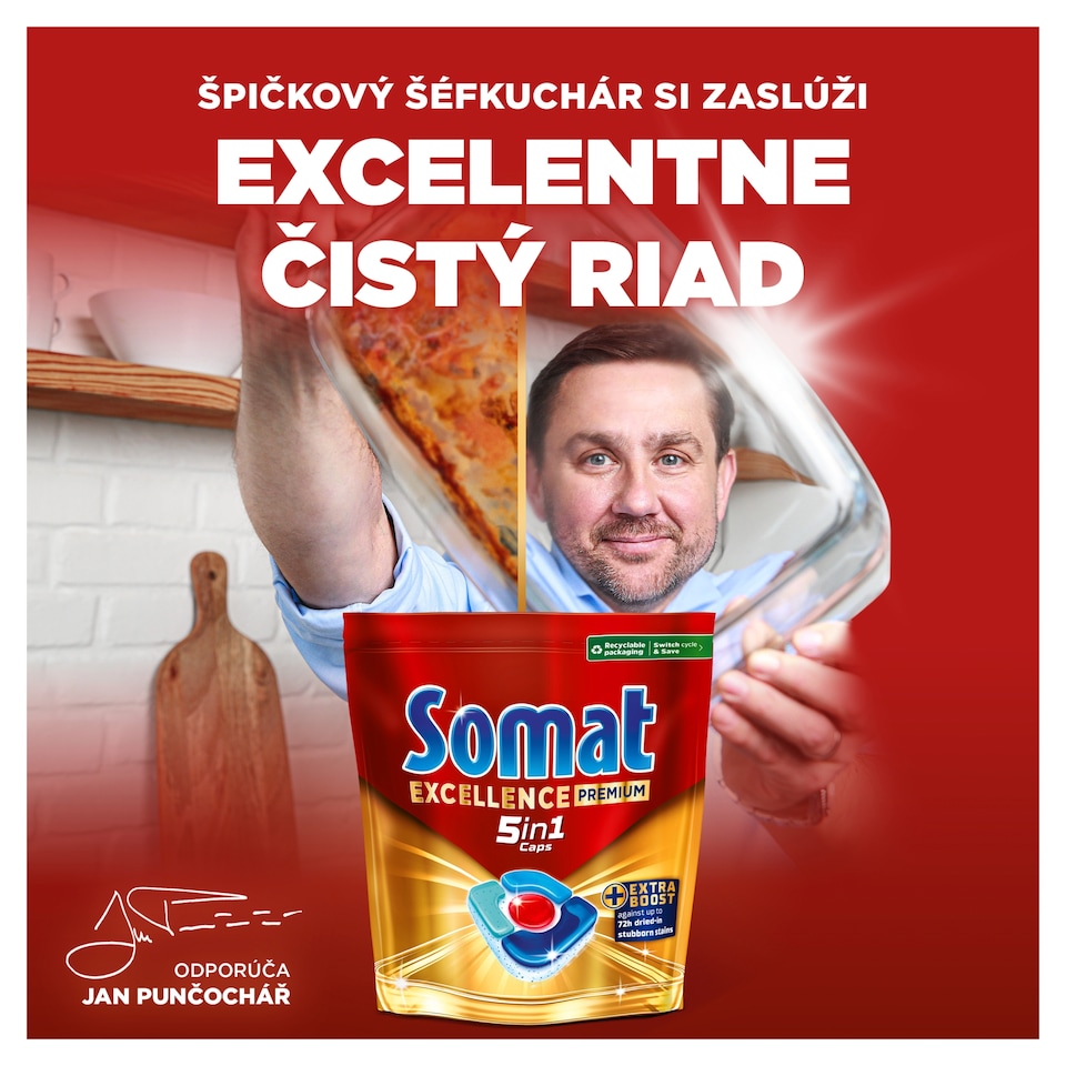 image 1 of Somat Excellence Premium 5in1 Dishwasher Tablets 80 pcs 1488 g