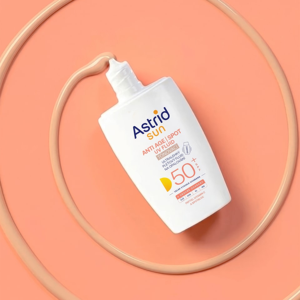 obrázok 1 z Astrid Sun Anti Age tónovací ultraľahký pleťový fluid na opaľovanie SPF 50+ 40 ml