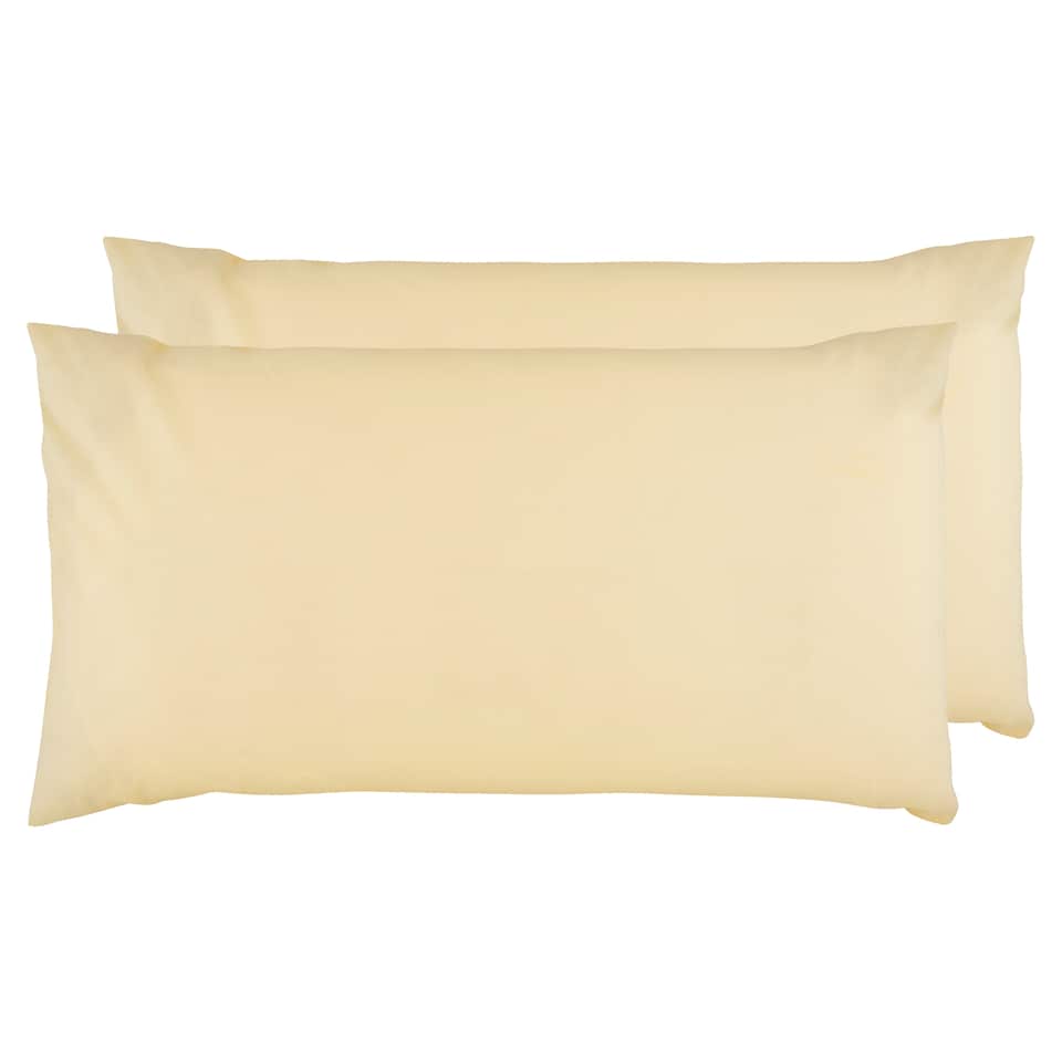 F&F Home Poly Cotton Yellow Pillowcase Pair