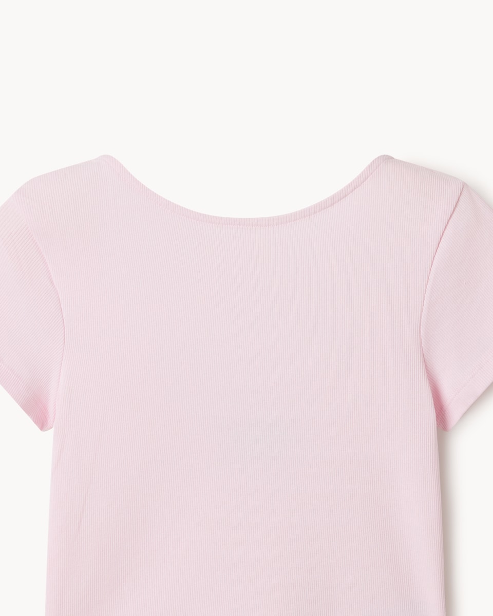 image 1 of OH ME OH MY Cotton Rich Cropped T-Shirt in Pink