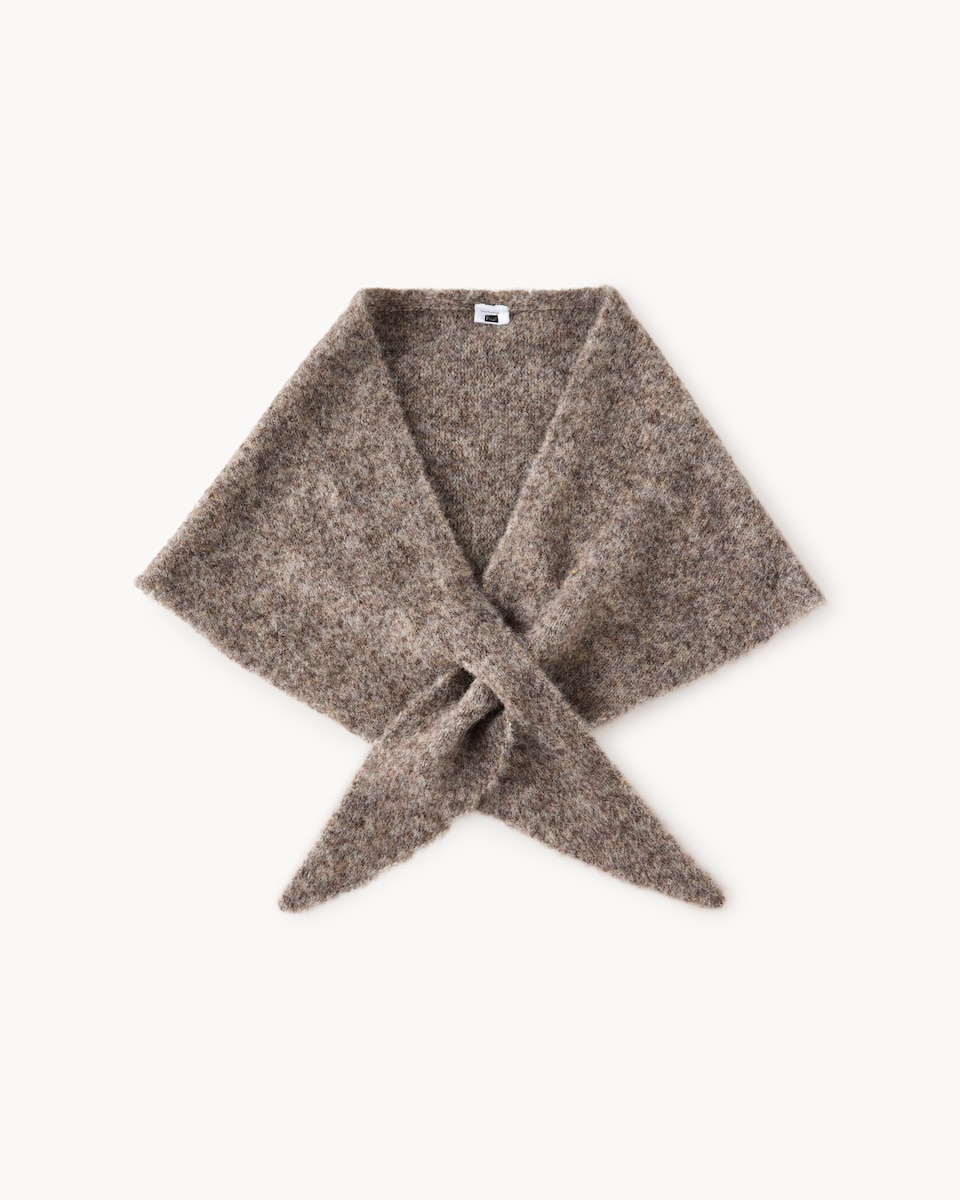 image 1 of F&F Wool Blend Neck Tie Scarf in Neutral