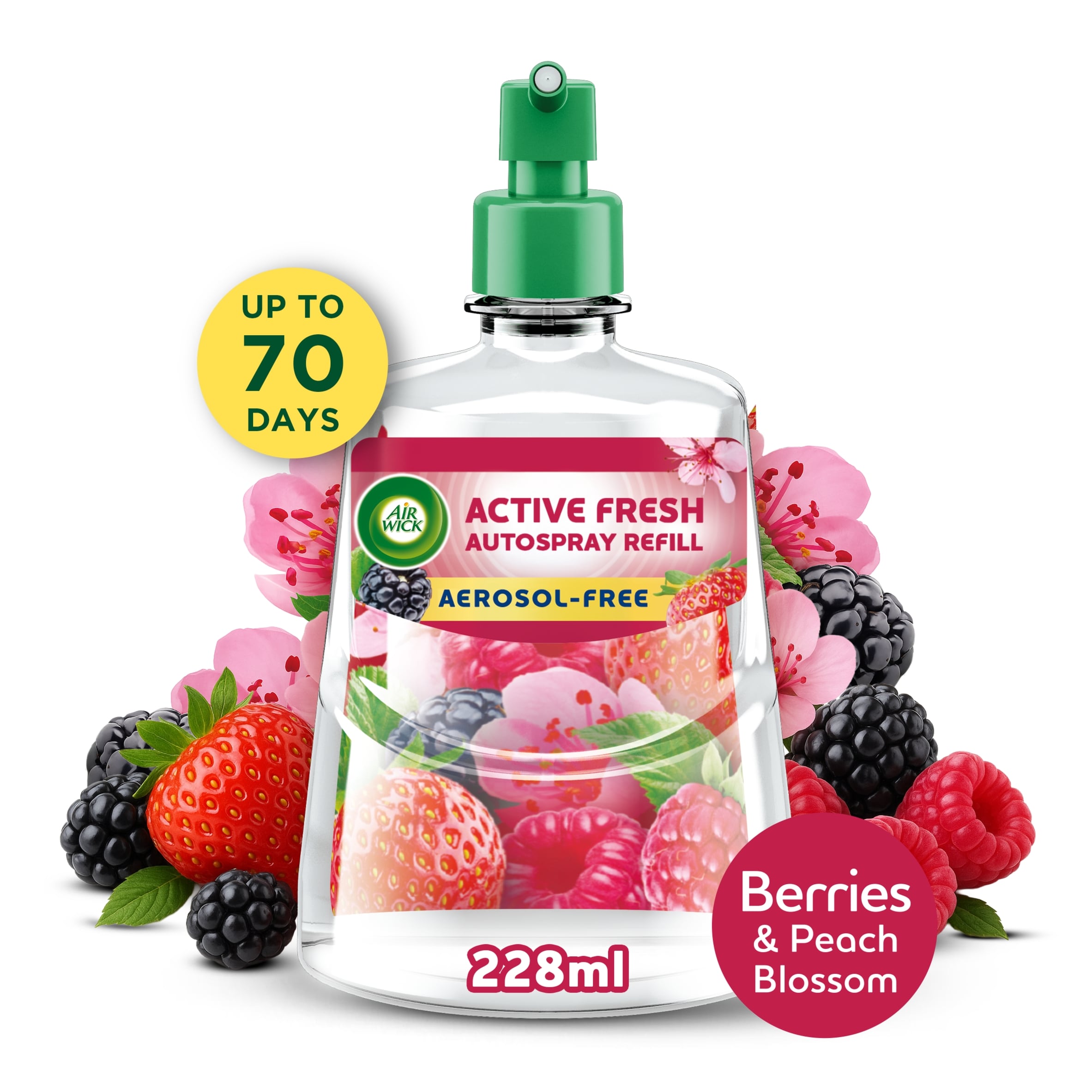Air Wick Active Fresh Refill Berries & Peach Blossom Air Freshener 228ml