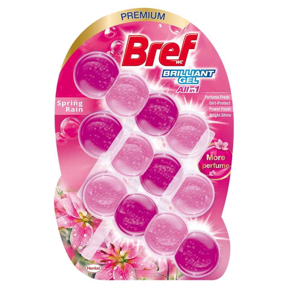 Bref Brilliant Gel Spring Rain WC frissítő 3 x 42 g