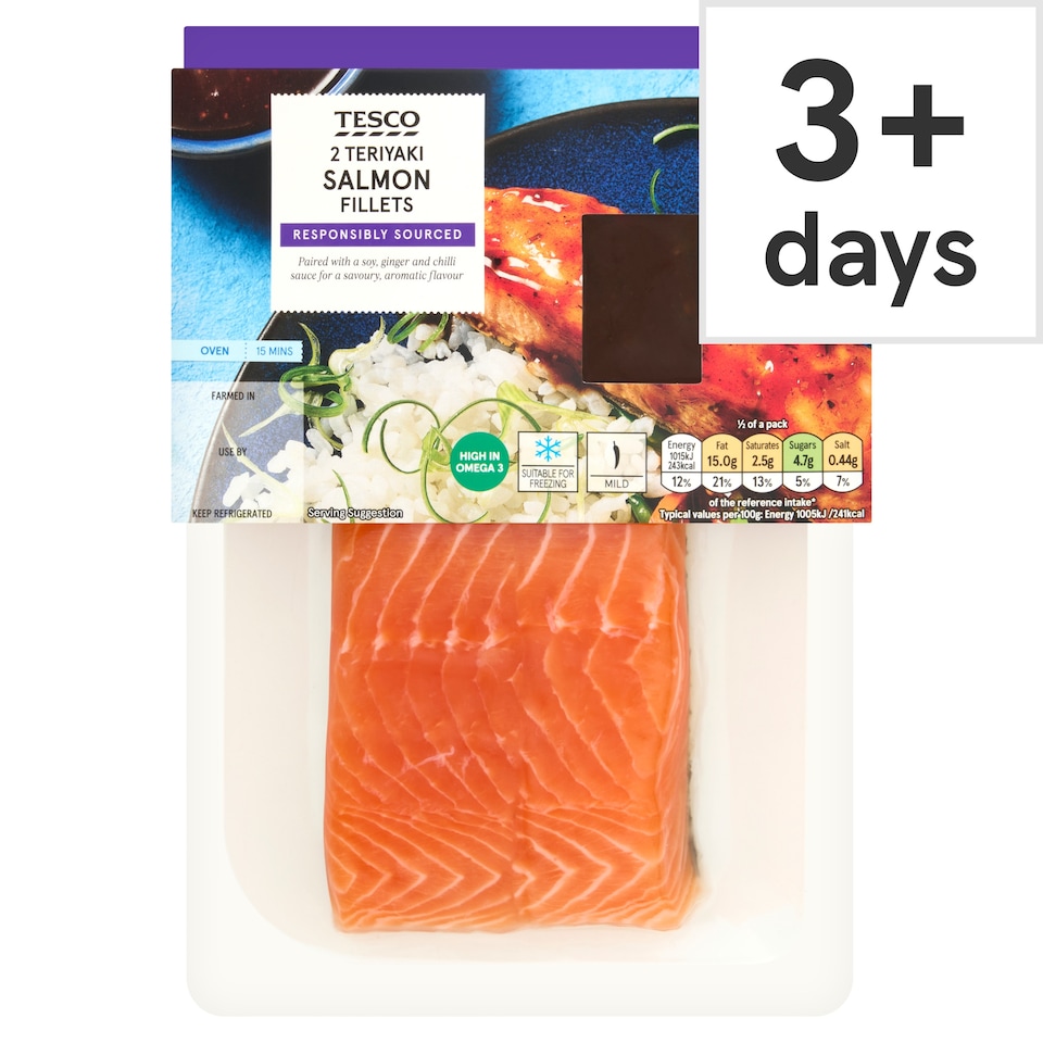 Tesco 2 Teriyaki Salmon Fillets 240g