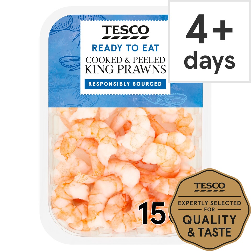Tesco Cooked And Peeled King Prawns 150G
