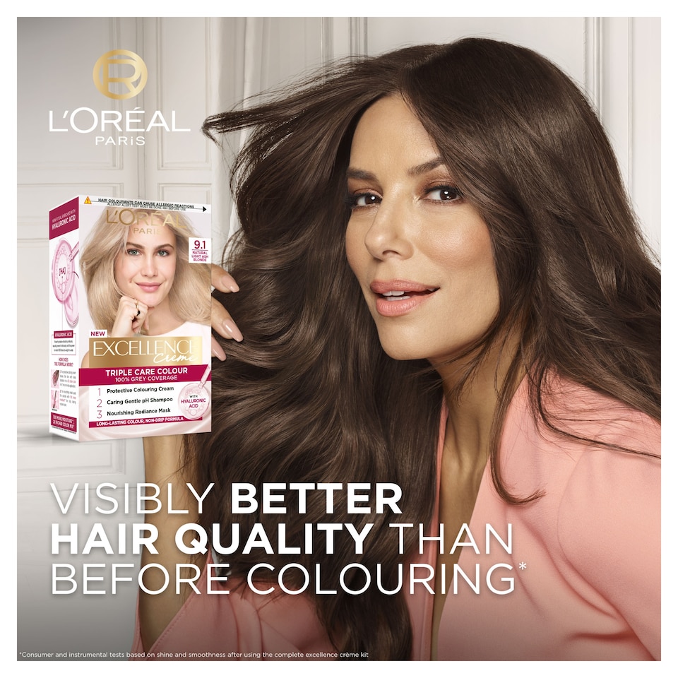 image 1 of L'Oreal Paris Excellence Creme 9.1 Natural Light Ash Blonde Permanent Hair Dye