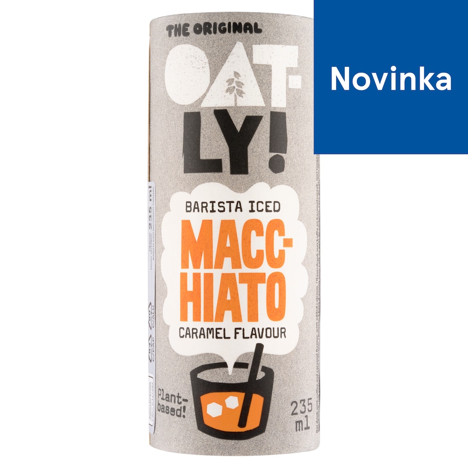 obrázok 1 z Oatly! Barista Iced Macchiato ovsený nápoj s kávou a karamelovou príchuťou 235 ml