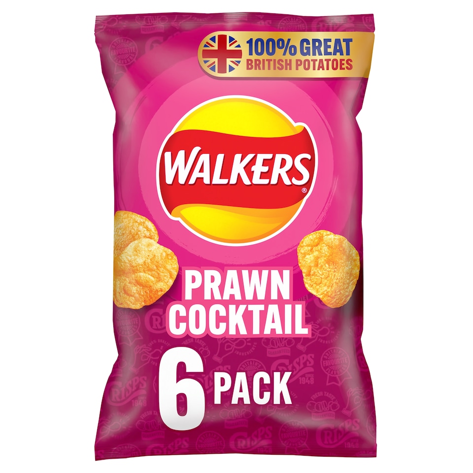 image 1 of Walkers Prawn Cocktails Multipack Crisps 6 x 25g