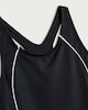 image 3 of F&F Girls Contrast Trim Racerback Swimsuit in Black