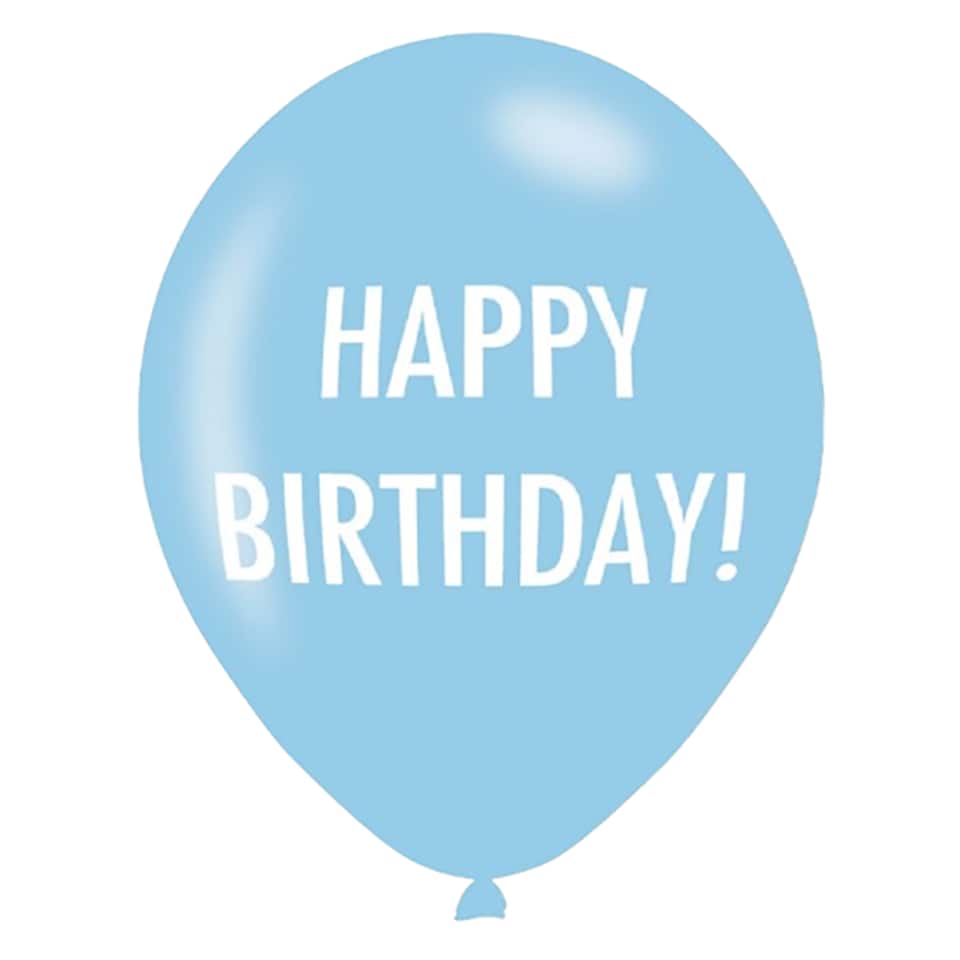 Tesco Happy B Day Balloons Blue 10 Pack