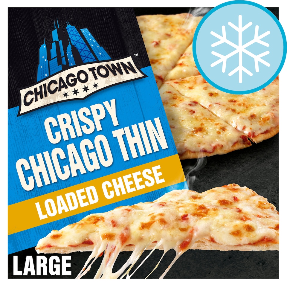 Chicago Town Crispy Thin Loaded Cheese Pizza 439G Tesco Groceries