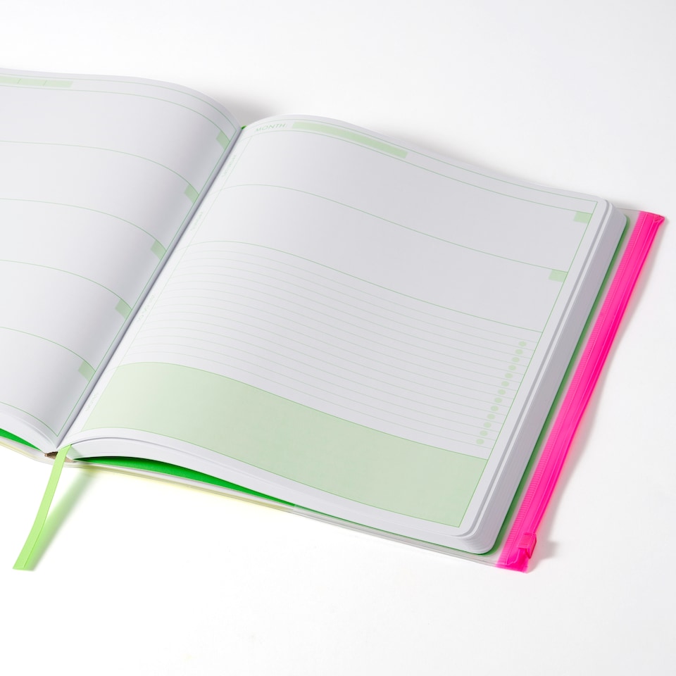 image 1 of Paperchase Neon Grid 8x10 Wallet Weekly Planner