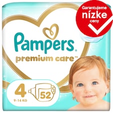 Pampers Premium Care Size 4, 52 Nappies, 9kg-14kg