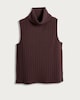 image 4 of F&F Ribbed Roll Neck Sleeveless Co-ord Top in Brown