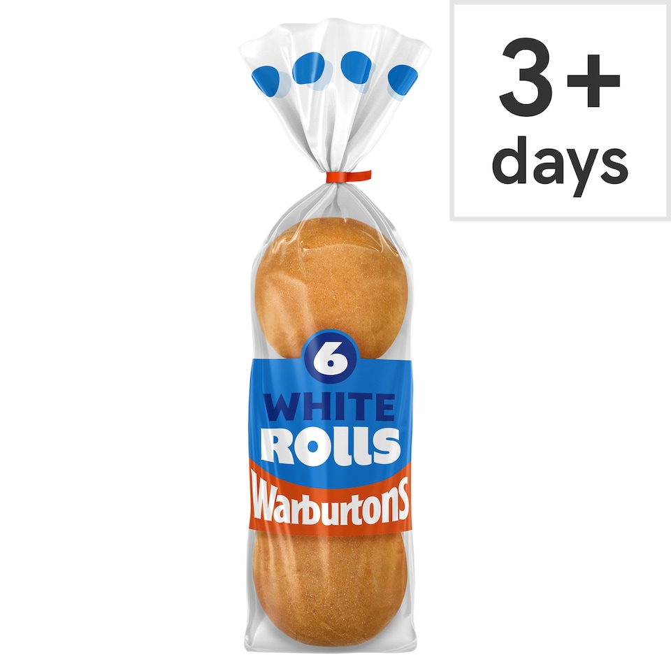 image 1 of Warburtons Soft White Sandwich Rolls 6 Pack