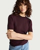 image 1 of F&F Knitted Short Sleeved Jumper in Burgundy