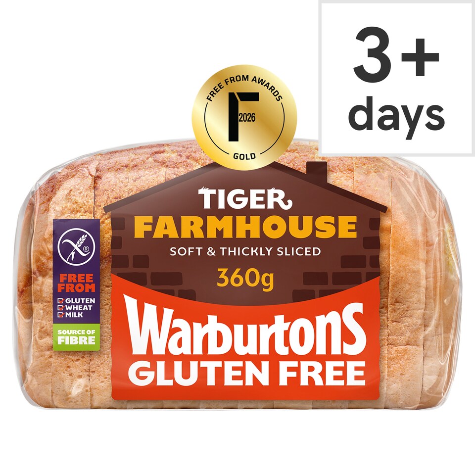 Warburtons Gluten Free Tiger Farmhouse white bread 360g