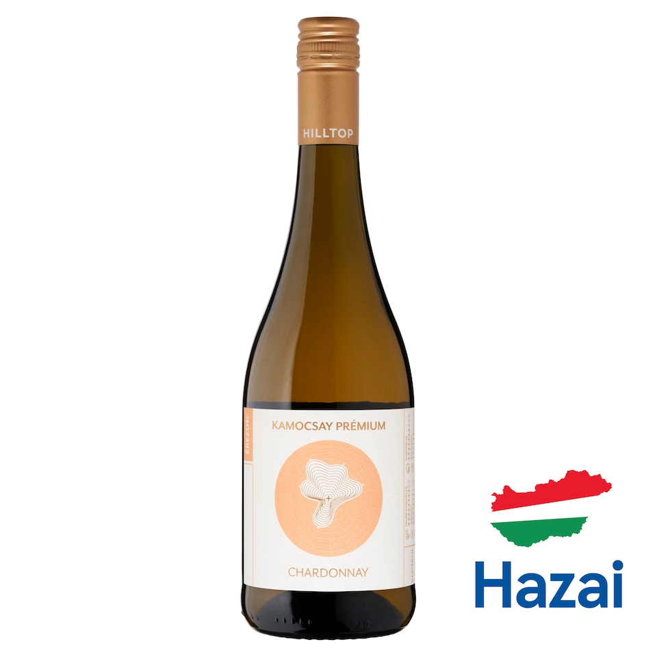 Hilltop Kamocsay Prémium Neszmélyi Chardonnay száraz fehérbor 13,5% 75 cl  1. kép