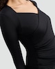 image 2 of F&F Polyamide Long Sleeved Wrap Top in Black