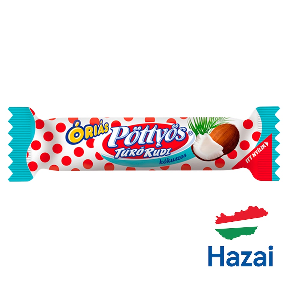 Pöttyös Óriás Túró Rudi Milk Chocolate Coated Dessert with Coconut 51 g